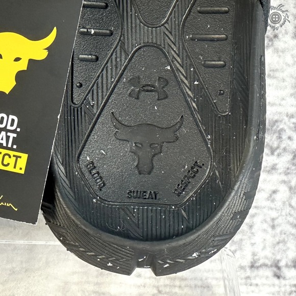 New With Tag‎ - Under Armour Project Rock 3 Men 7 Women 8.5 Slides Black - Picture 4 of 10